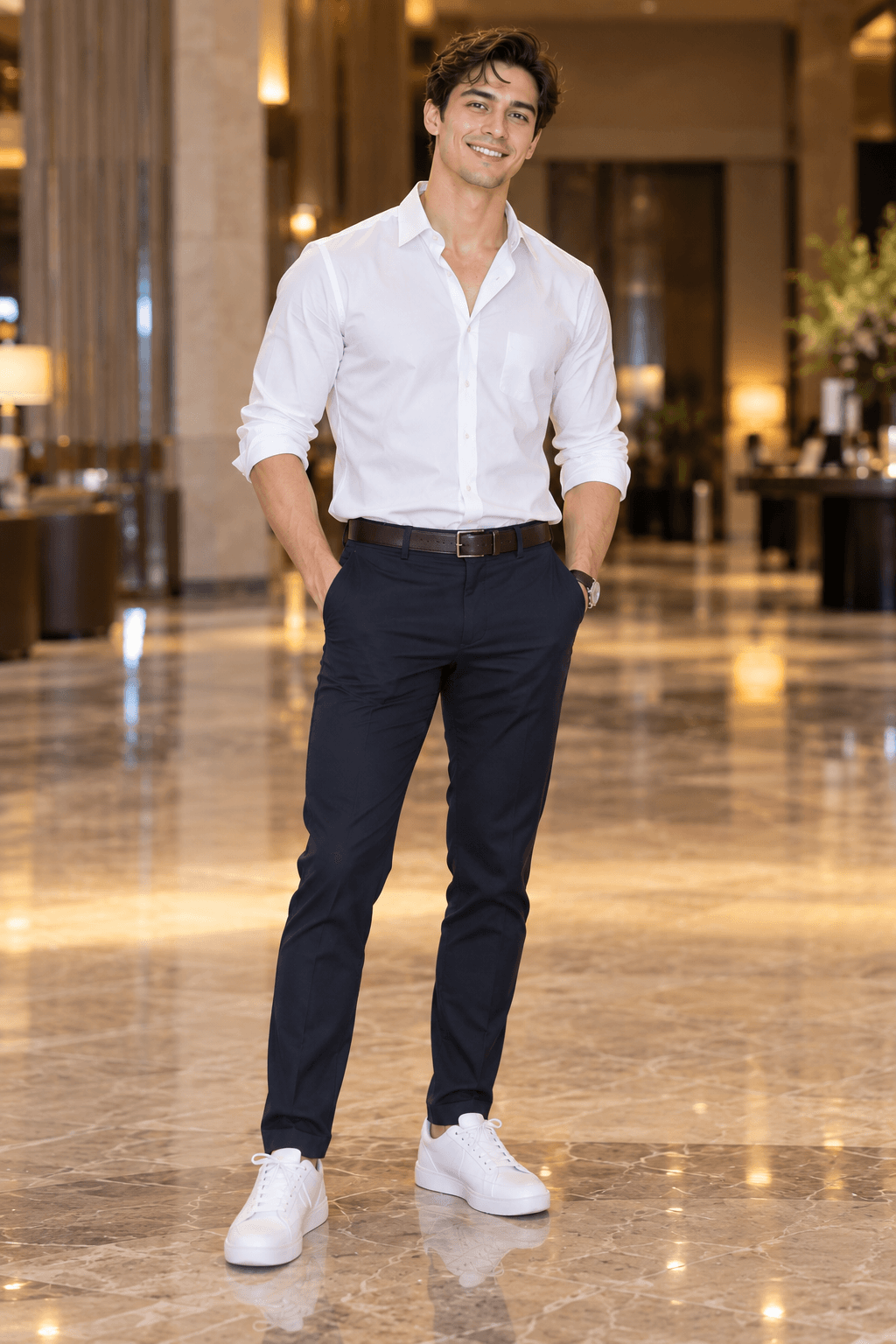 LEFT performer position in the Hotel Lobby AI template
